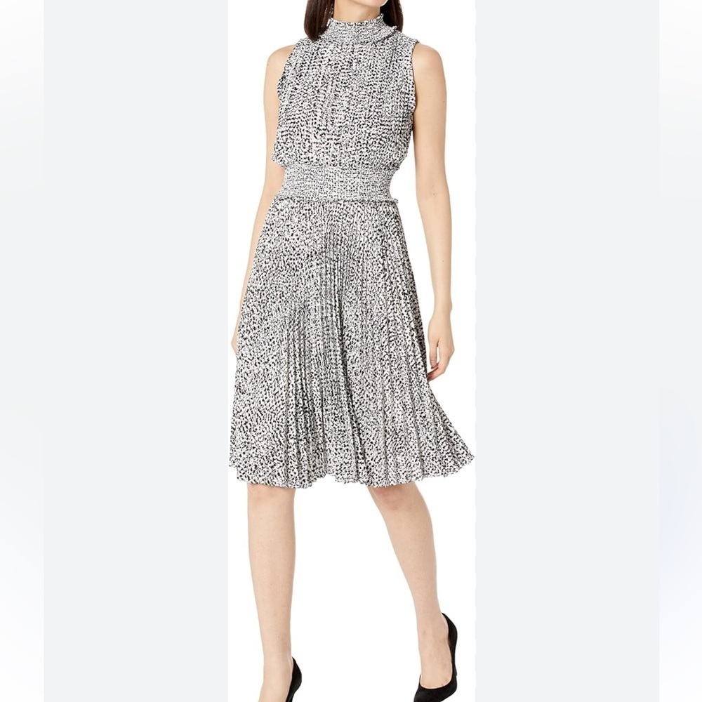 Nanette Lepore Animal Print Pleated Dress | Size 10 | NWoT